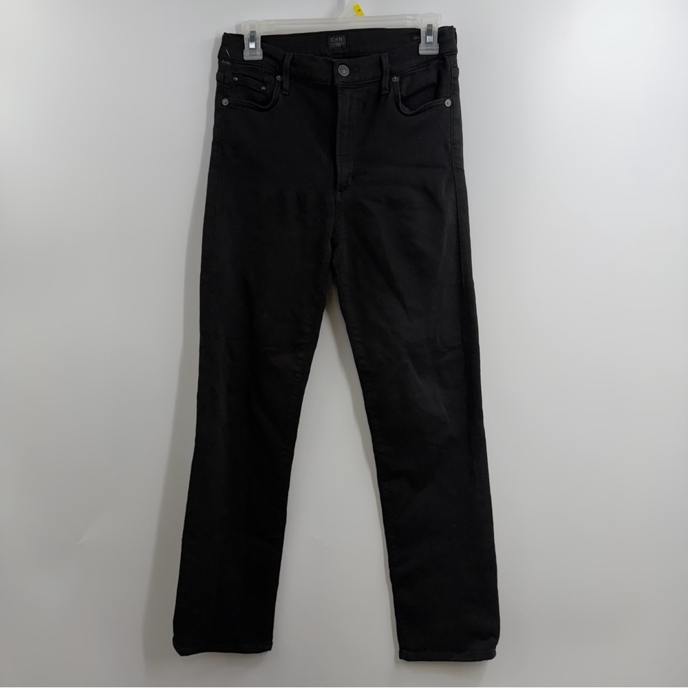 Citizens of Humanity Cara High Rise Cigarette Ankle Jeans Black Womens 30